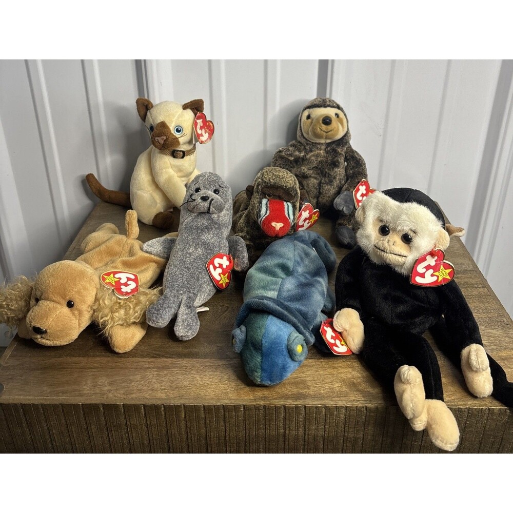 Lot Of 8 Vintage Beanie Babies Tags Intact Except for 1- See Description